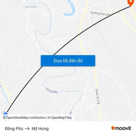 Đồng Phú to Mỹ Hưng map