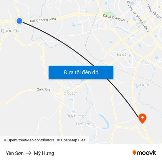 Yên Sơn to Mỹ Hưng map
