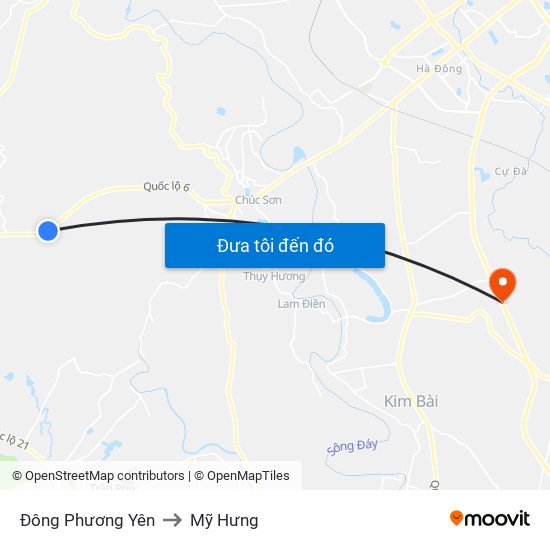 Đông Phương Yên to Mỹ Hưng map