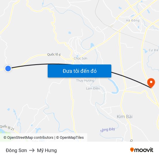 Đông Sơn to Mỹ Hưng map