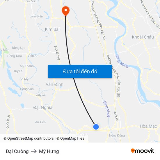 Đại Cường to Mỹ Hưng map