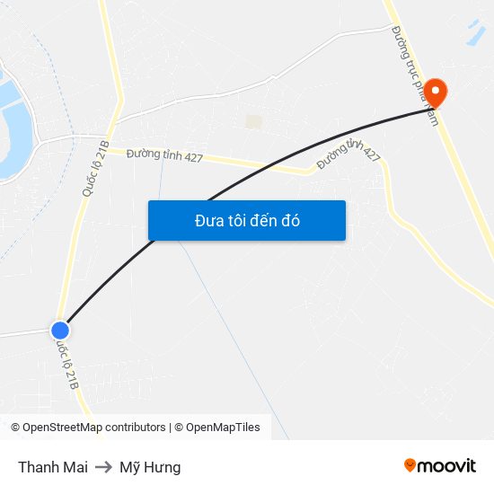 Thanh Mai to Mỹ Hưng map