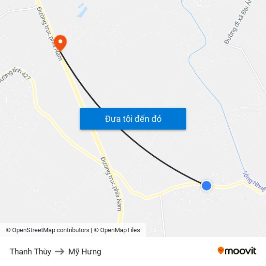 Thanh Thùy to Mỹ Hưng map