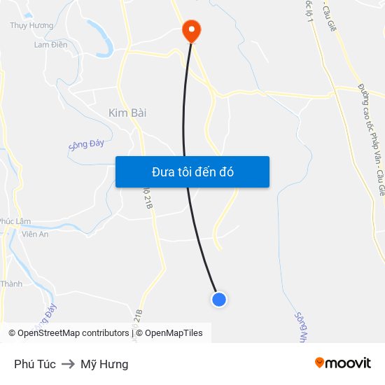 Phú Túc to Mỹ Hưng map