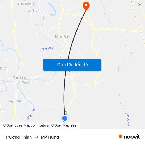 Trường Thịnh to Mỹ Hưng map