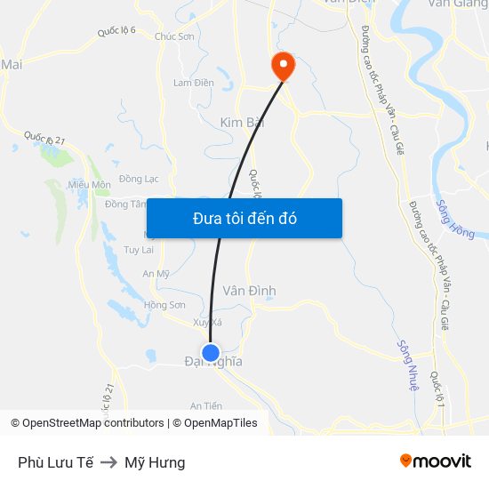 Phù Lưu Tế to Mỹ Hưng map