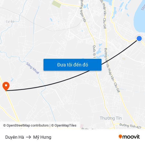 Duyên Hà to Mỹ Hưng map