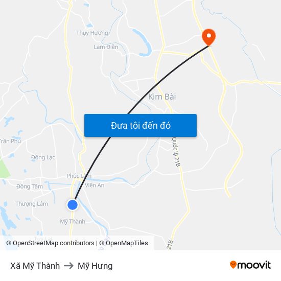 Xã Mỹ Thành to Mỹ Hưng map