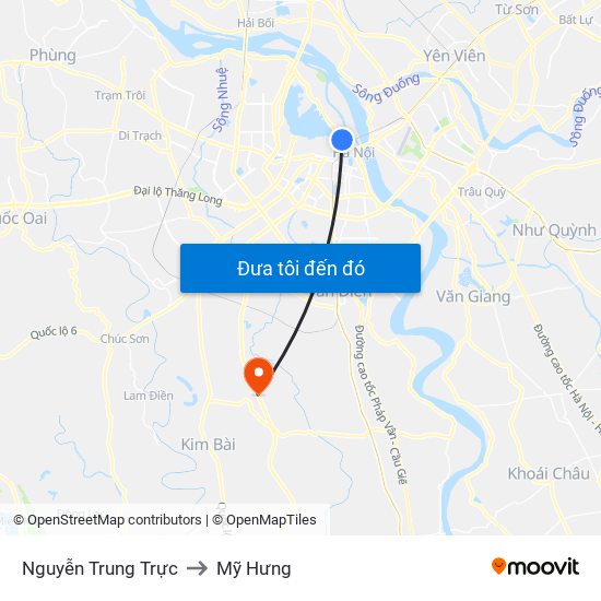 Nguyễn Trung Trực to Mỹ Hưng map