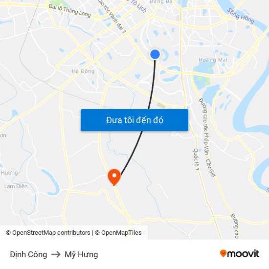 Định Công to Mỹ Hưng map