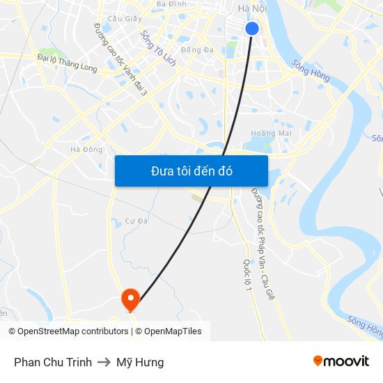 Phan Chu Trinh to Mỹ Hưng map