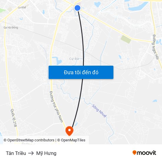 Tân Triều to Mỹ Hưng map