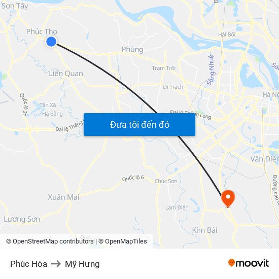 Phúc Hòa to Mỹ Hưng map
