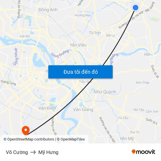 Võ Cường to Mỹ Hưng map