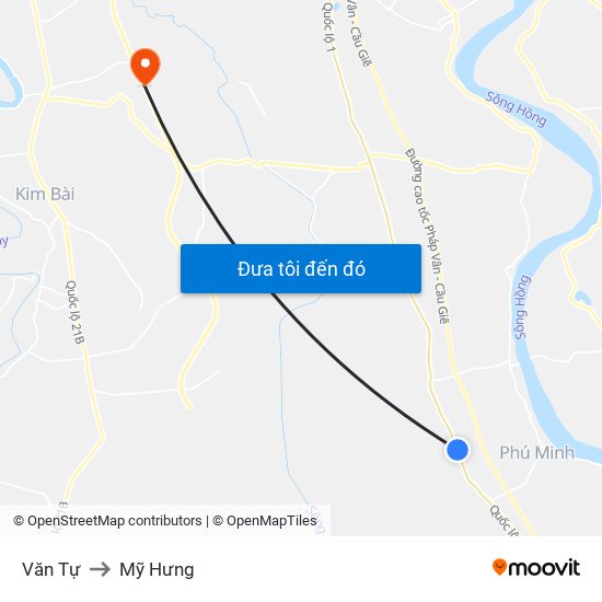 Văn Tự to Mỹ Hưng map