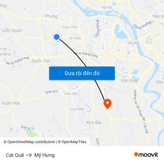 Cát Quế to Mỹ Hưng map