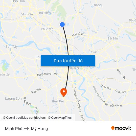 Minh Phú to Mỹ Hưng map