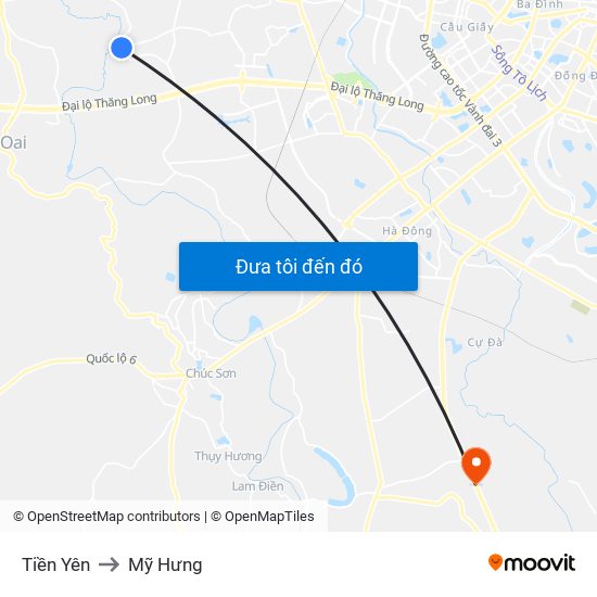 Tiền Yên to Mỹ Hưng map