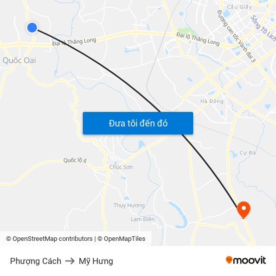 Phượng Cách to Mỹ Hưng map