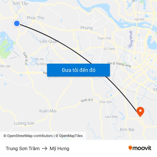 Trung Sơn Trầm to Mỹ Hưng map