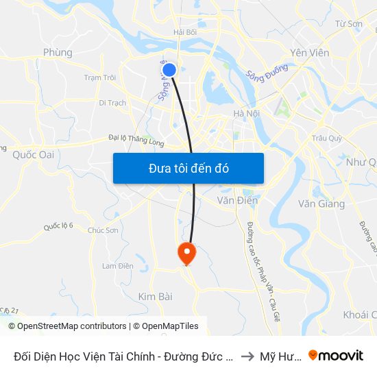 Đối Diện Học Viện Tài Chính - Đường Đức Thắng to Mỹ Hưng map