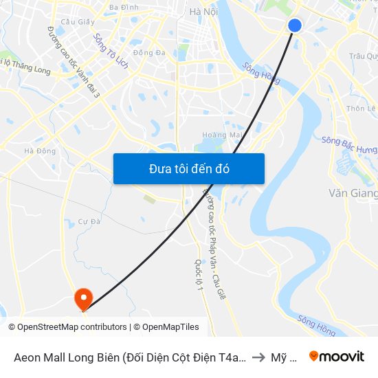 Aeon Mall Long Biên (Đối Diện Cột Điện T4a/2a-B Đường Cổ Linh) to Mỹ Hưng map