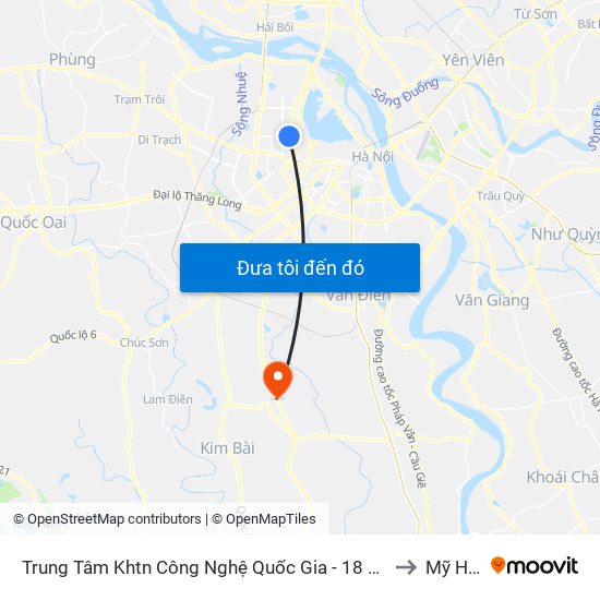 Trung Tâm Khtn Công Nghệ Quốc Gia - 18 Hoàng Quốc Việt to Mỹ Hưng map