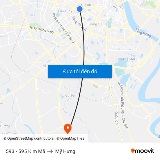 593 - 595 Kim Mã to Mỹ Hưng map