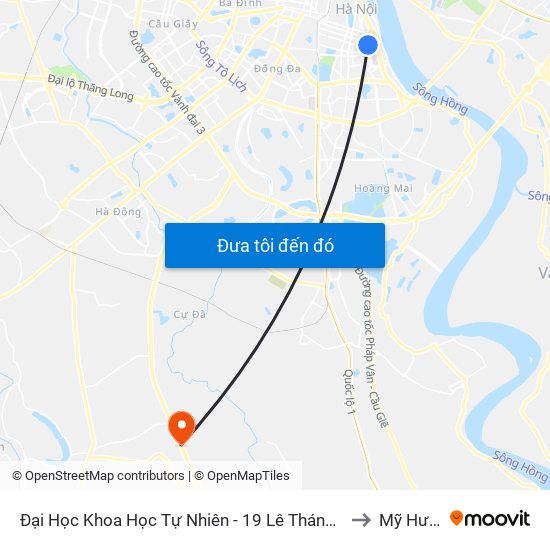 Đại Học Khoa Học Tự Nhiên - 19 Lê Thánh Tông to Mỹ Hưng map