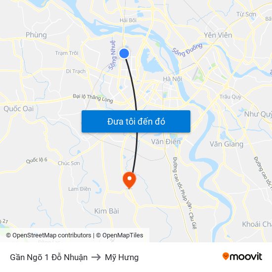 Gần Ngõ 1 Đỗ Nhuận to Mỹ Hưng map