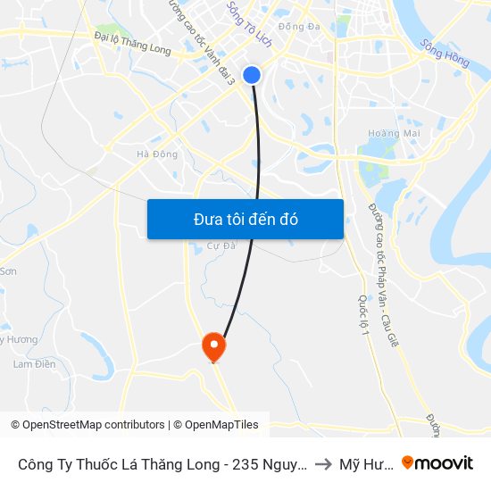 Công Ty Thuốc Lá Thăng Long - 235 Nguyễn Trãi to Mỹ Hưng map