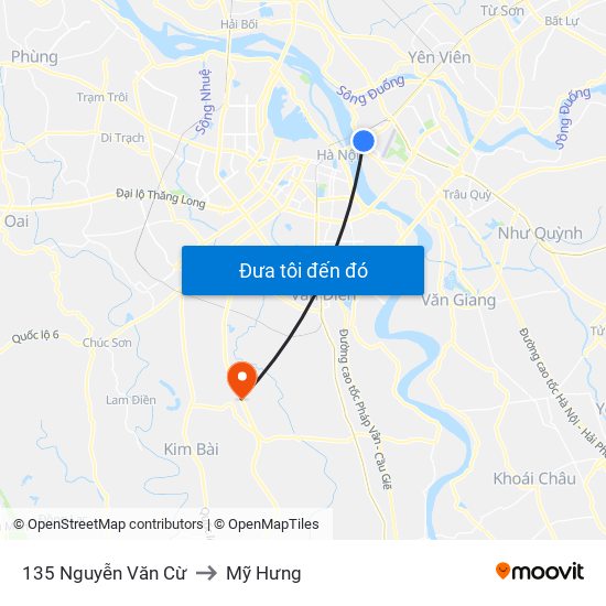 135 Nguyễn Văn Cừ to Mỹ Hưng map