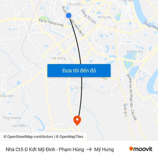 Nhà Ct5-D Kđt Mỹ Đình - Phạm Hùng to Mỹ Hưng map