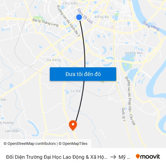 Đối Diện Trường Đại Học Lao Động & Xã Hội - 48 Trần Duy Hưng to Mỹ Hưng map