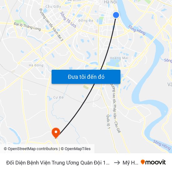 Đối Diện Bệnh Viện Trung Ương Quân Đội 108 - Trần Hưng Đạo to Mỹ Hưng map