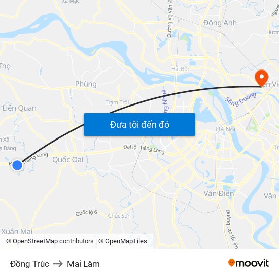 Đồng Trúc to Mai Lâm map
