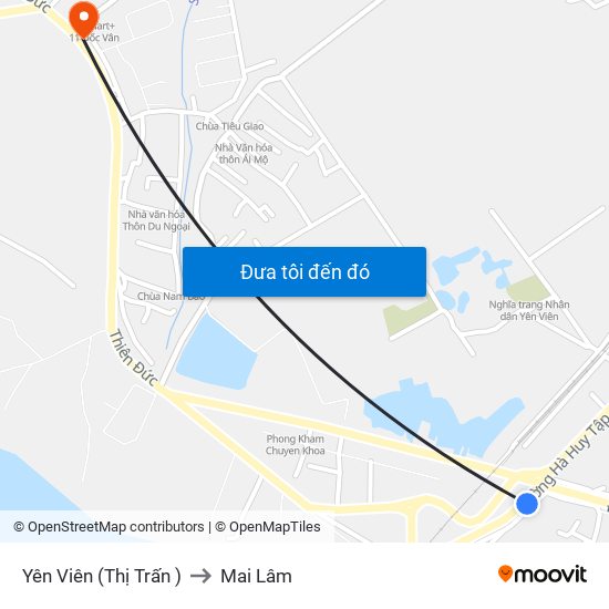 Yên Viên (Thị Trấn ) to Mai Lâm map