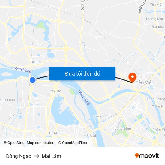 Đông Ngạc to Mai Lâm map