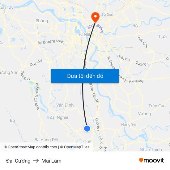 Đại Cường to Mai Lâm map