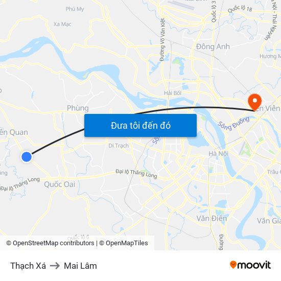 Thạch Xá to Mai Lâm map