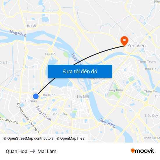 Quan Hoa to Mai Lâm map