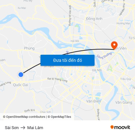 Sài Sơn to Mai Lâm map