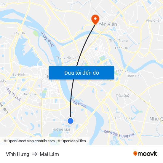 Vĩnh Hưng to Mai Lâm map
