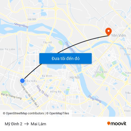 Mỹ Đình 2 to Mai Lâm map