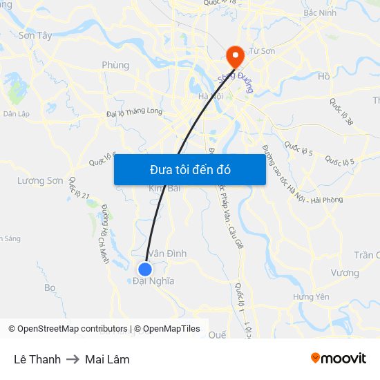 Lê Thanh to Mai Lâm map