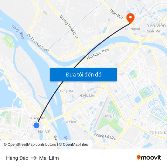 Hàng Đào to Mai Lâm map