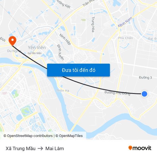 Xã Trung Mầu to Mai Lâm map