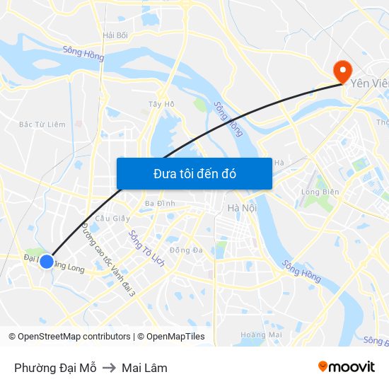 Phường Đại Mỗ to Mai Lâm map