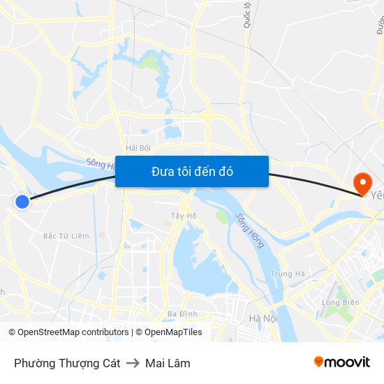 Phường Thượng Cát to Mai Lâm map