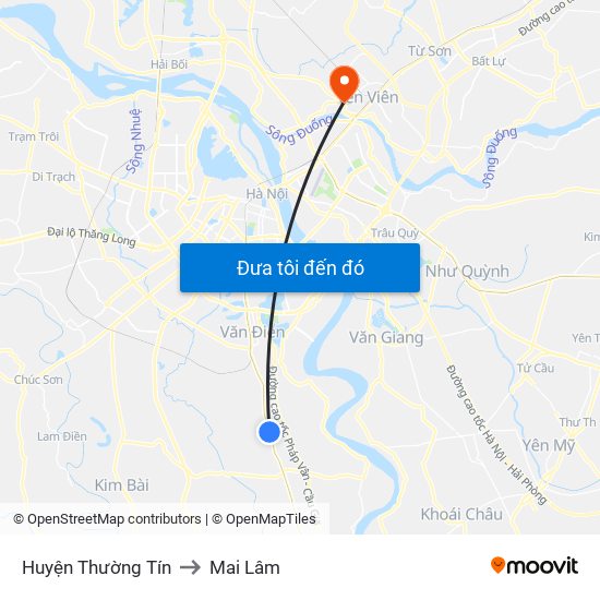 Huyện Thường Tín to Mai Lâm map